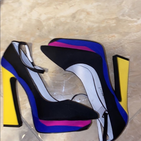 Jeffrey Campbell Platform ColourBlock Heels - Picture 4 of 8